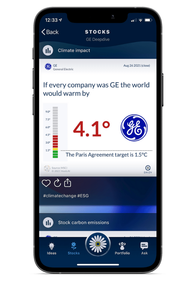 “Daizy” App demonstrates the impact of certain investment decisions on the world Investment Advisor App “Daizy”